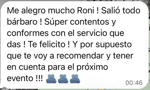 Captura de WhatsApp: testimonio de Sofía