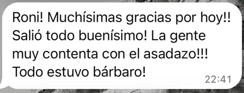 Captura de WhatsApp: testimonio de Florencia