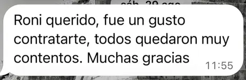 Captura de WhatsApp: testimonio de Diego