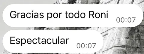 Captura de WhatsApp: testimonio de Julieta