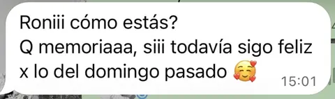 Captura de WhatsApp: testimonio de Santiago
