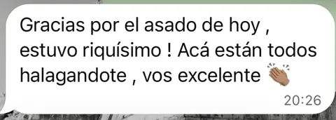 Captura de WhatsApp: testimonio de Camila