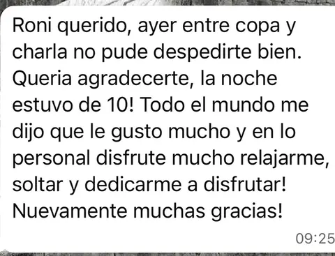 Captura de WhatsApp: testimonio de Federico