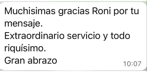 Captura de WhatsApp: testimonio de Andrés