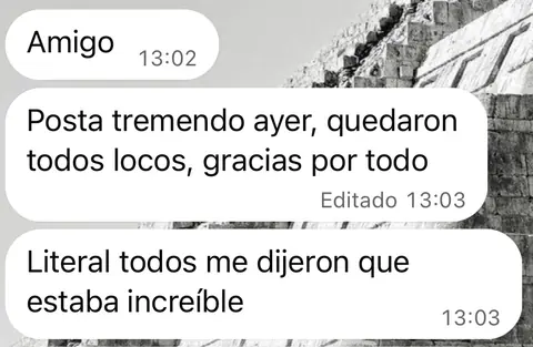 Captura de WhatsApp: testimonio de Sebastián